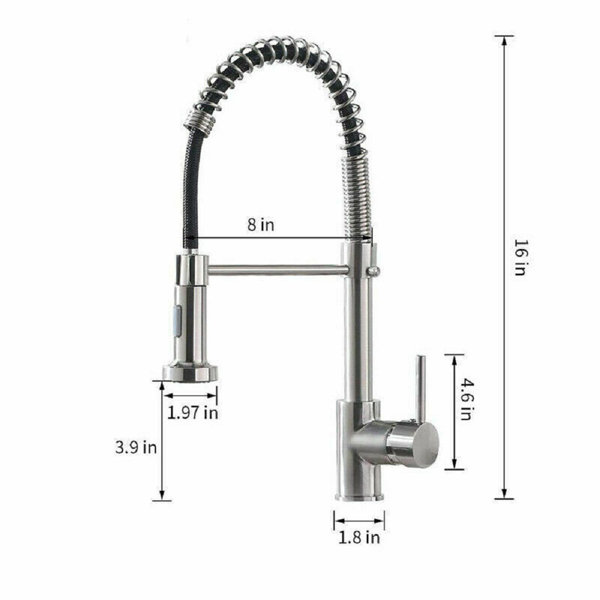 Belfry Kitchen Modern Kitchen Mixer Tap PullOut Hose Spray Chrome